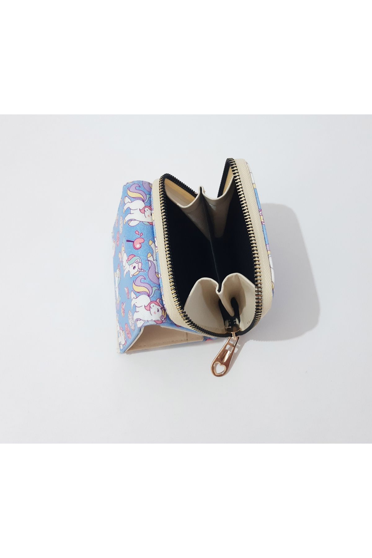 renkli çiçekler-Children's Wallet 11X8X4 cm Unicorn Patterned Children's Wallet 5