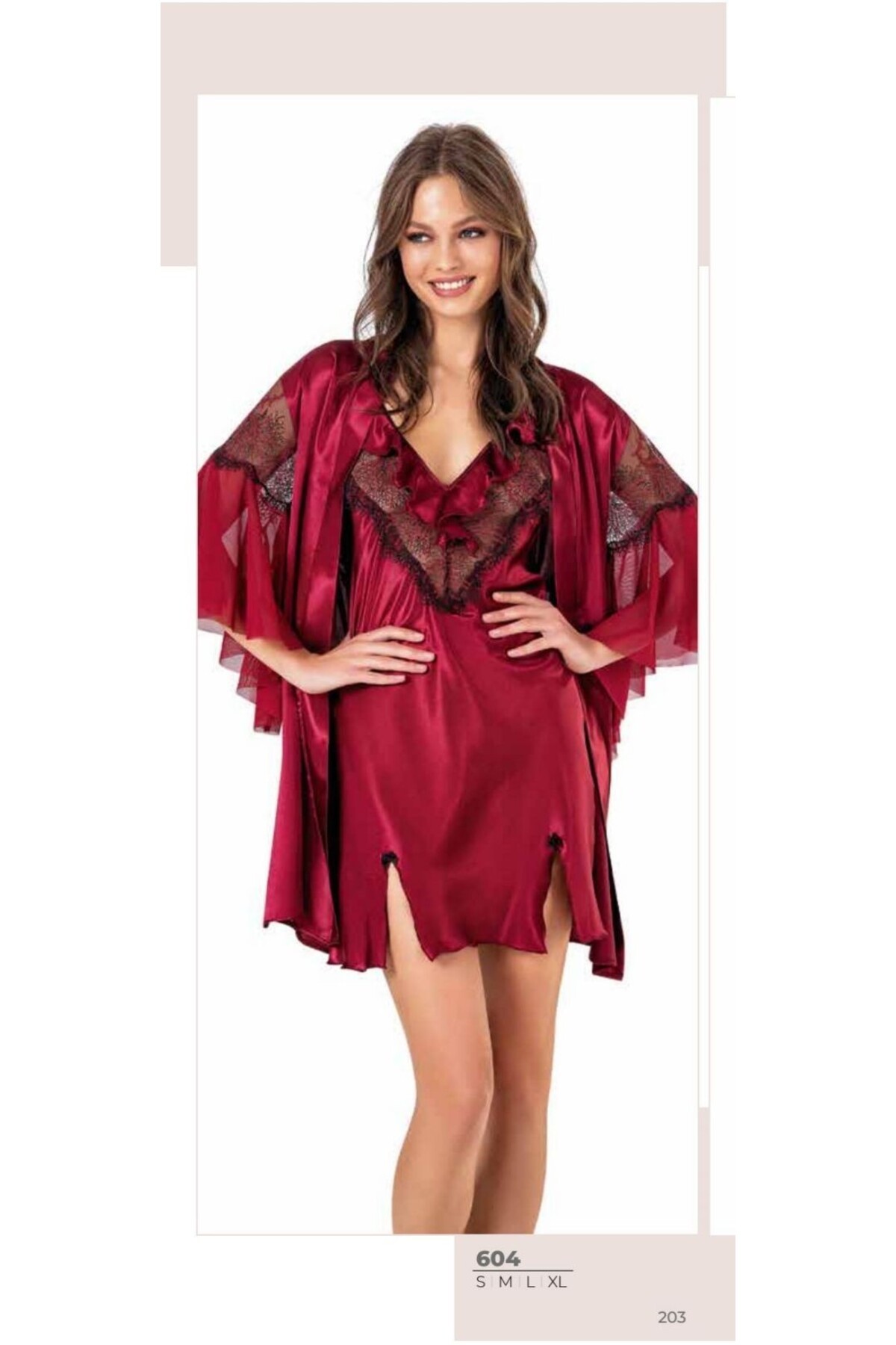 NightLove Kadın Kısa Gecelik Takımı 604 MOONGİRL