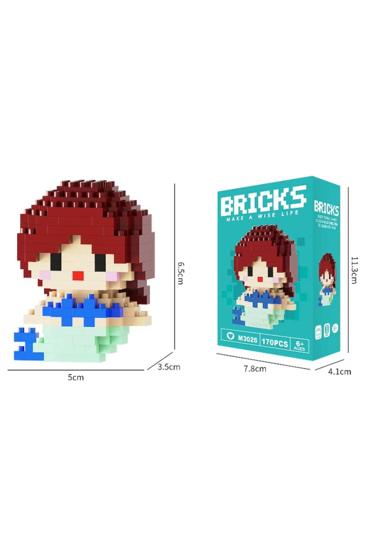 OEM-Set de constructie, mini personaj, desene animate, Mica sirena, 170 piese 3