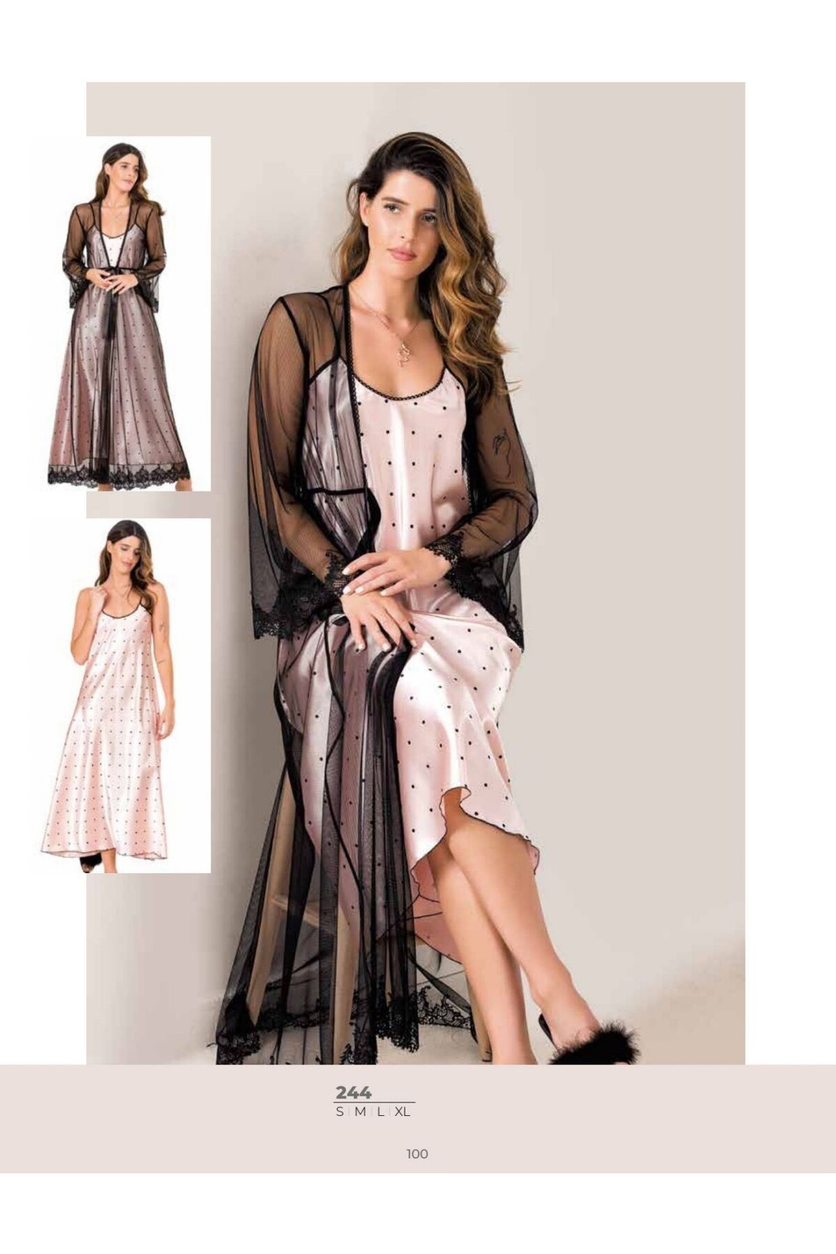 NightLove Kadın Uzun Gecelik Takım 244 MOONGİRL