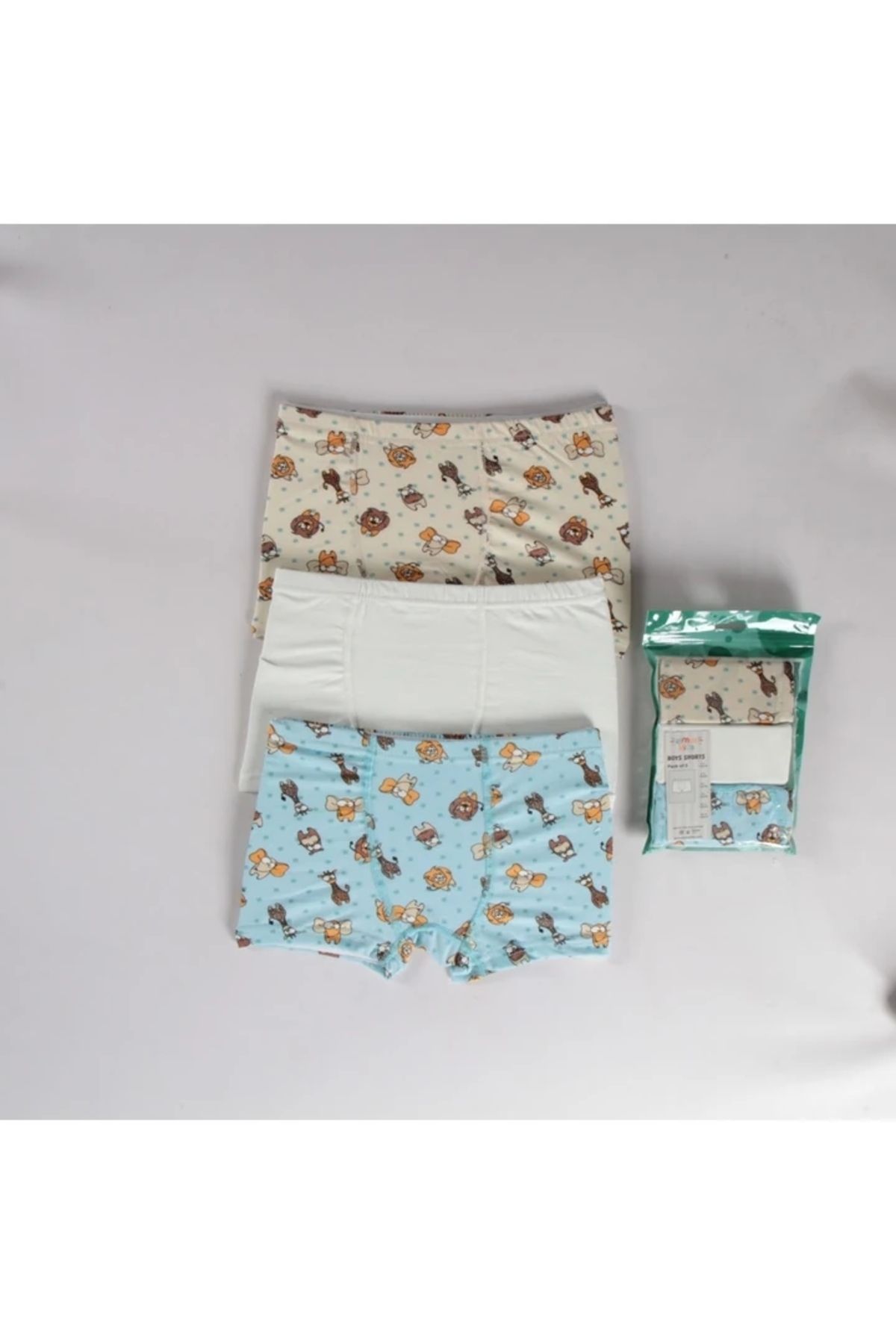 Yağmur Giyim-Diamond Mixed Pattern 3-Piece Boy Boxer Set B-84 1