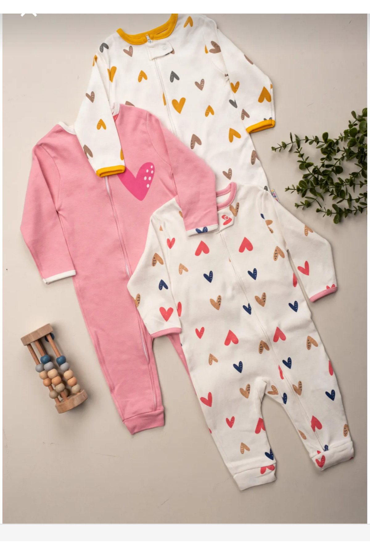 BabyWings Kız Bebek Fermuarlı Manşetli Mevsimlik Tulum %100 Pamuk fotoğrafı 3 (önizleme)