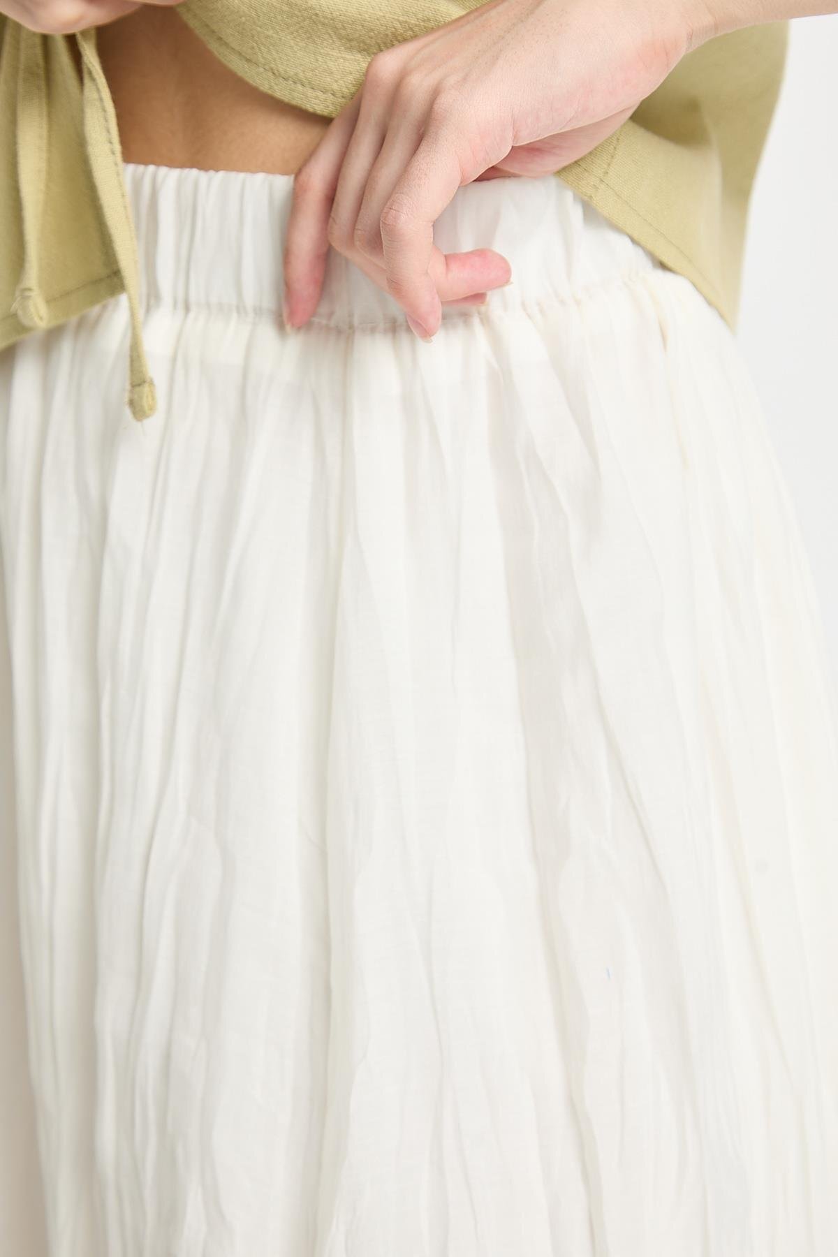 minaaise  Ekru Baie Modal Kraşlı Etek 29290 - Görsel 6