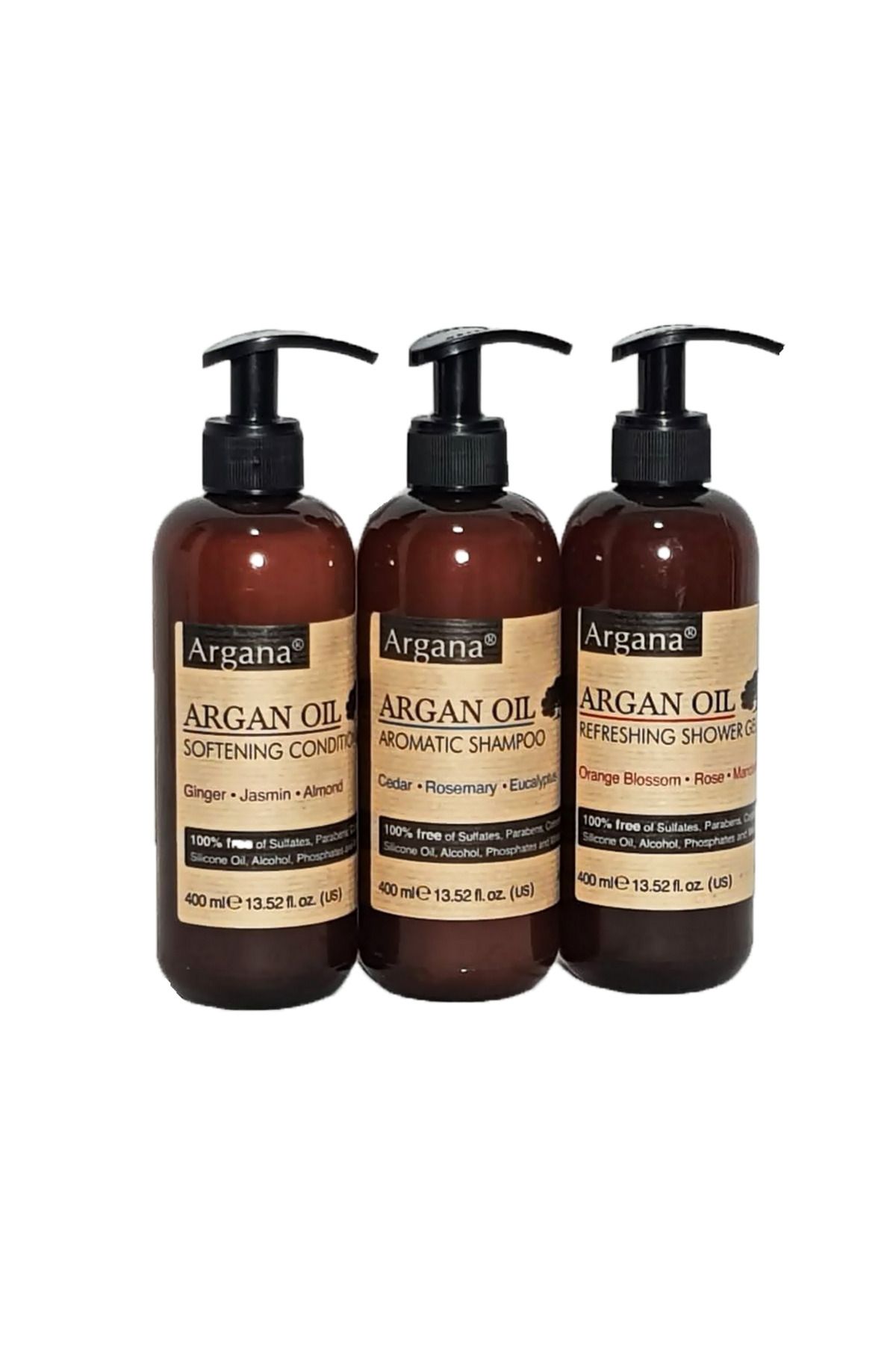 AZBANE -CASABLANCA - MAROC-Set Rustic Argan Cutie Lemn Sampon Argana 400 ml, Balsam Par Argana 400 ml, Gel De Dus Argana 400 ml 3