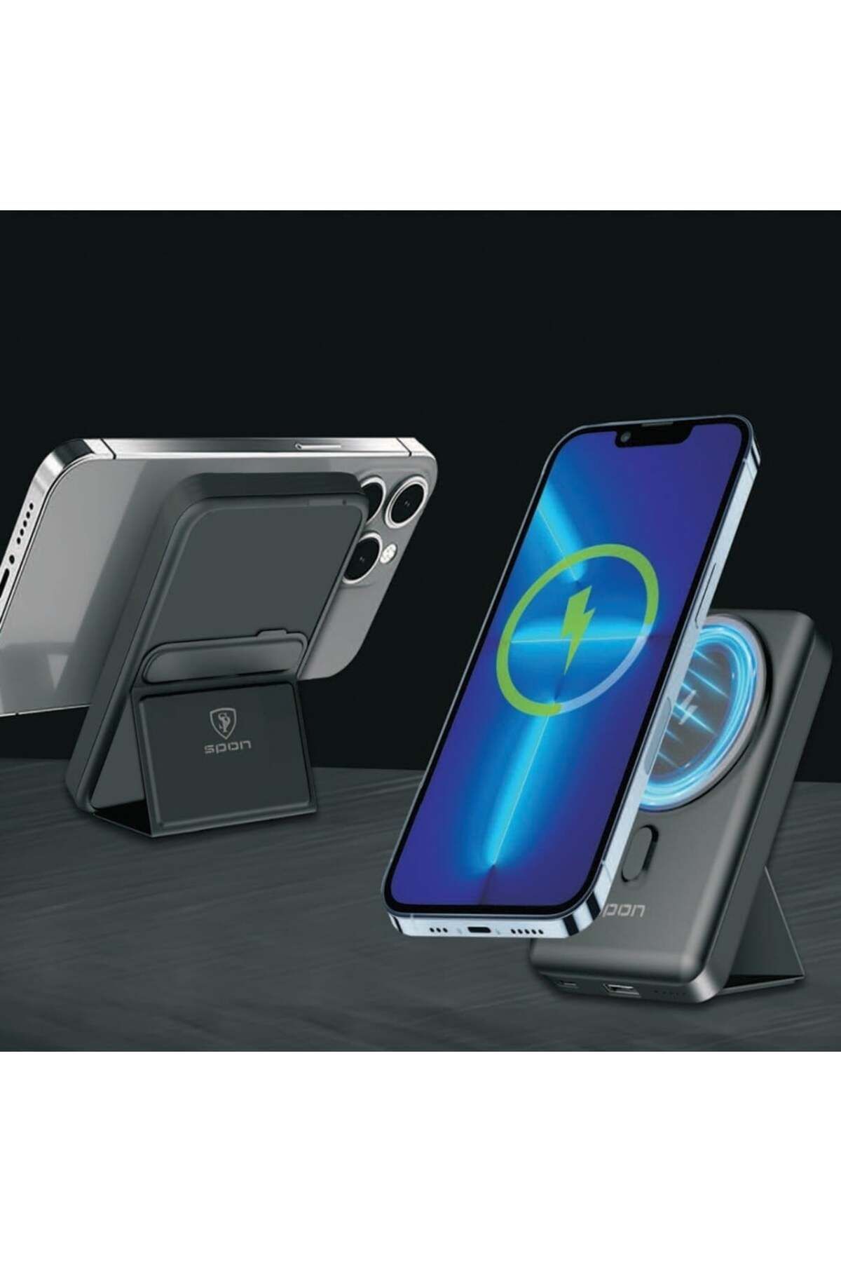 Spon-Mag Power Bank and Wireless Charger 10,000 with Multi-Use Stand 2
