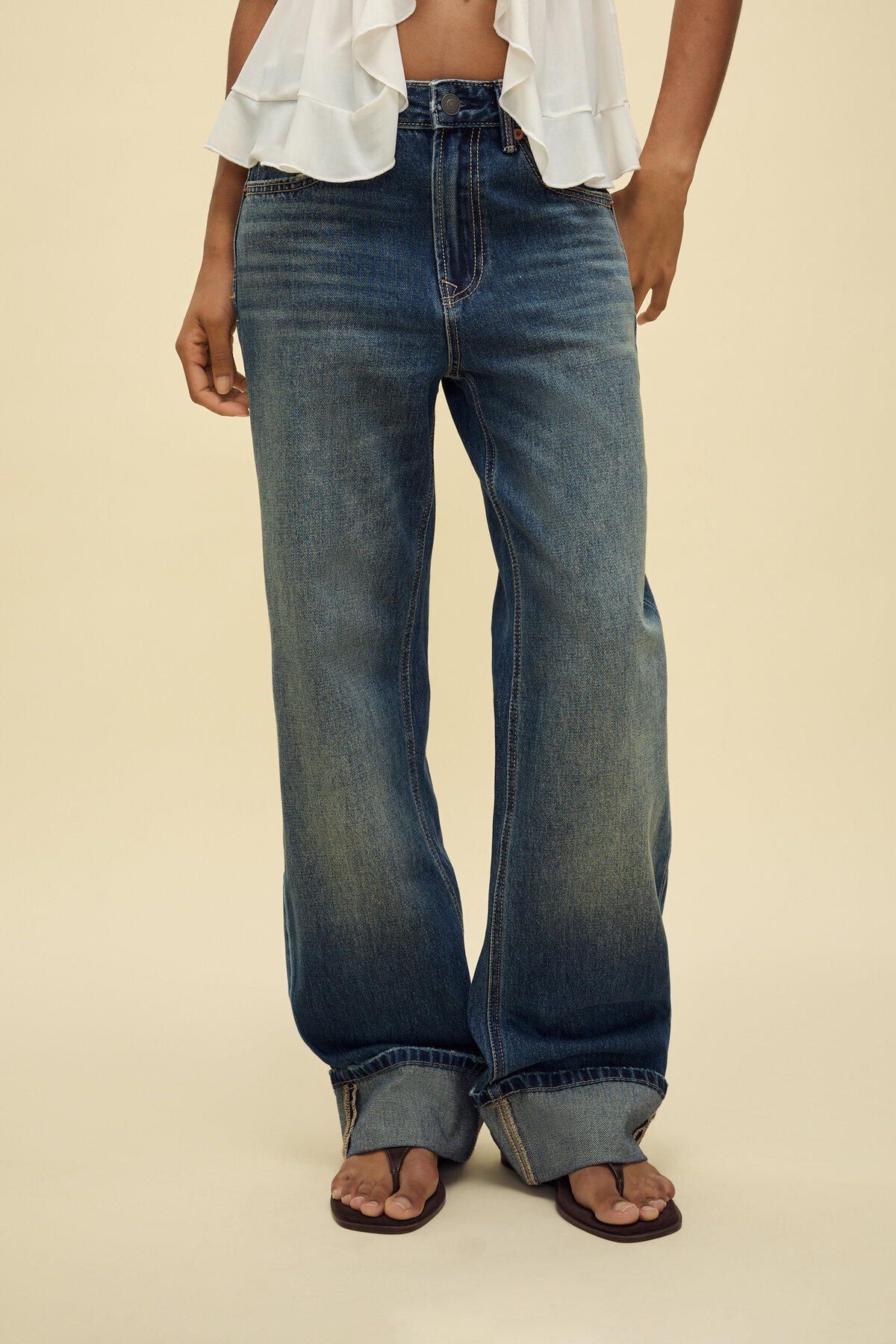 Stradivarius  D92 straight fit geniş paça jean - Görsel 2