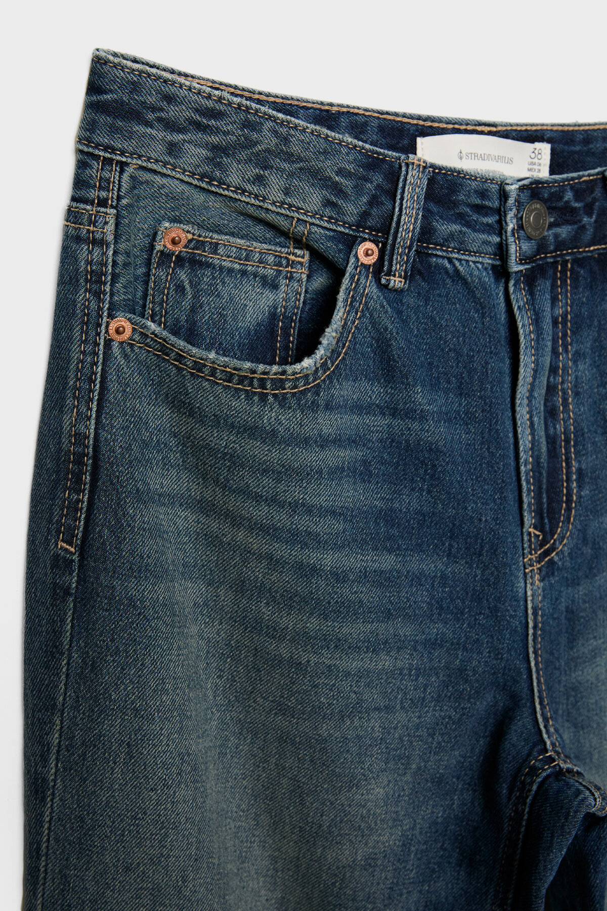 Stradivarius  D92 straight fit geniş paça jean - Görsel 7
