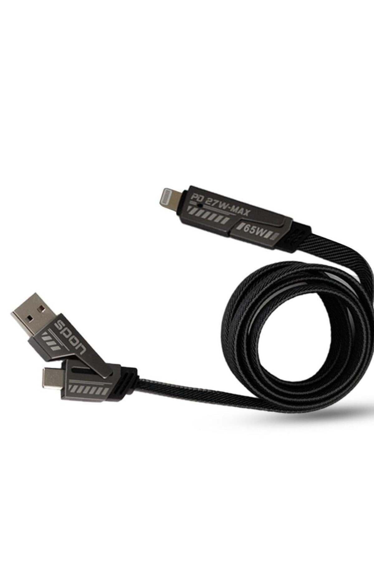 Spon-Multi-charging display 4 braided cables resistant to cuts, high-quality fabric, 1.5 meters long 4