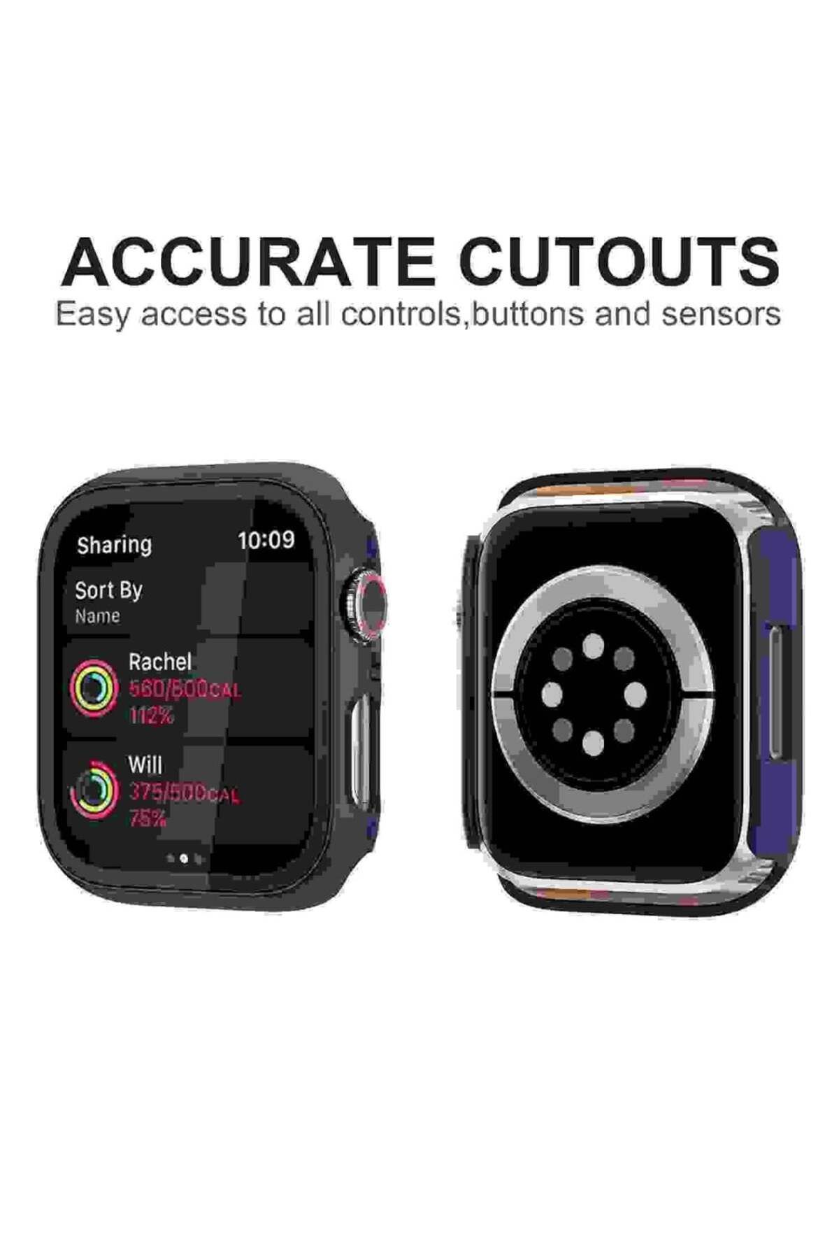 Spon-Ultra Clear Full Coverage Apple Watch Protection with 45mm Tough Screen Protector 3