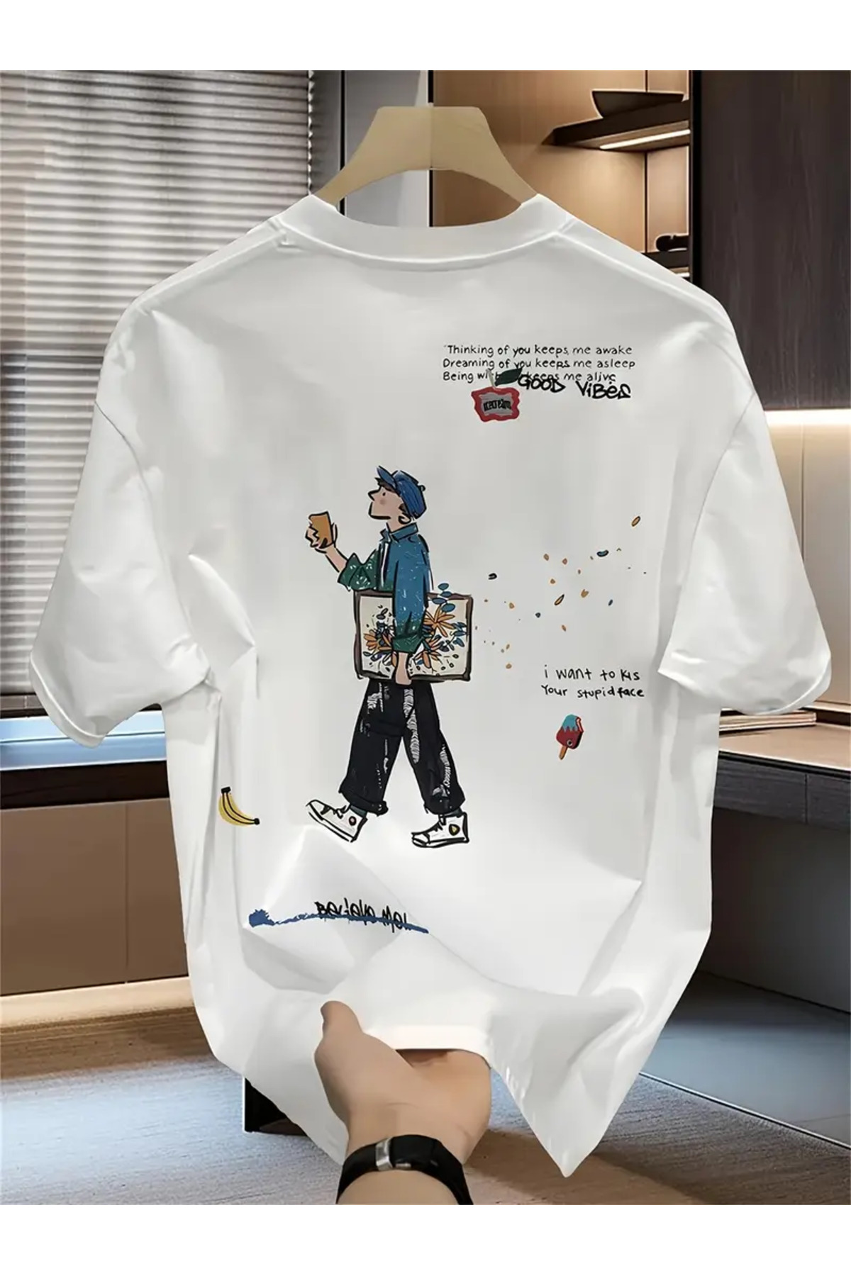 Jose Clothing Prémiové oversize tričko s krátkym rukávom s potlačou