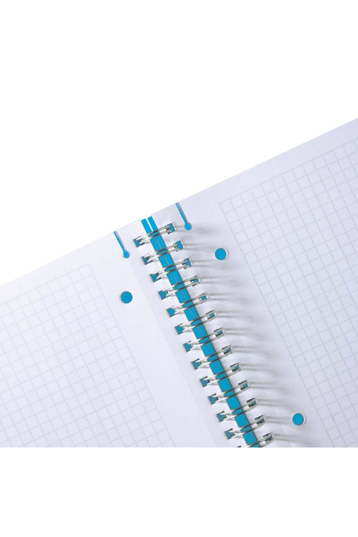 Herlitz-Caiet spiralat EOTG A4, culoare albastru transparent, material PP, 80 de coli, format grilă, bandă elastică 3