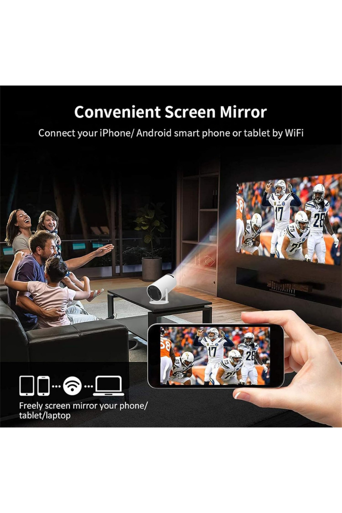 OEM-Portable Projector with Wi-Fi 6, 4K Resolution, and Android 11 6