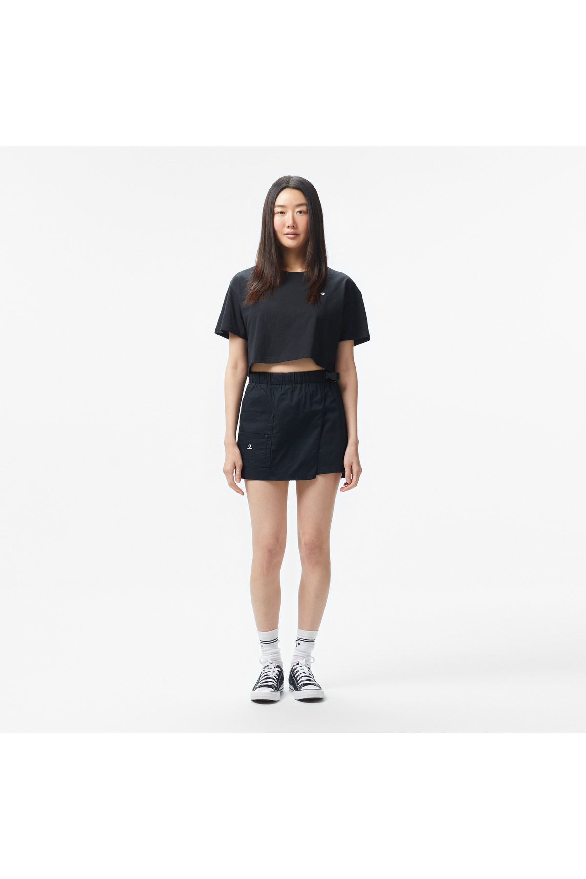 Converse Sporty Boxy Kadın Siyah T-Shirt görsel 3