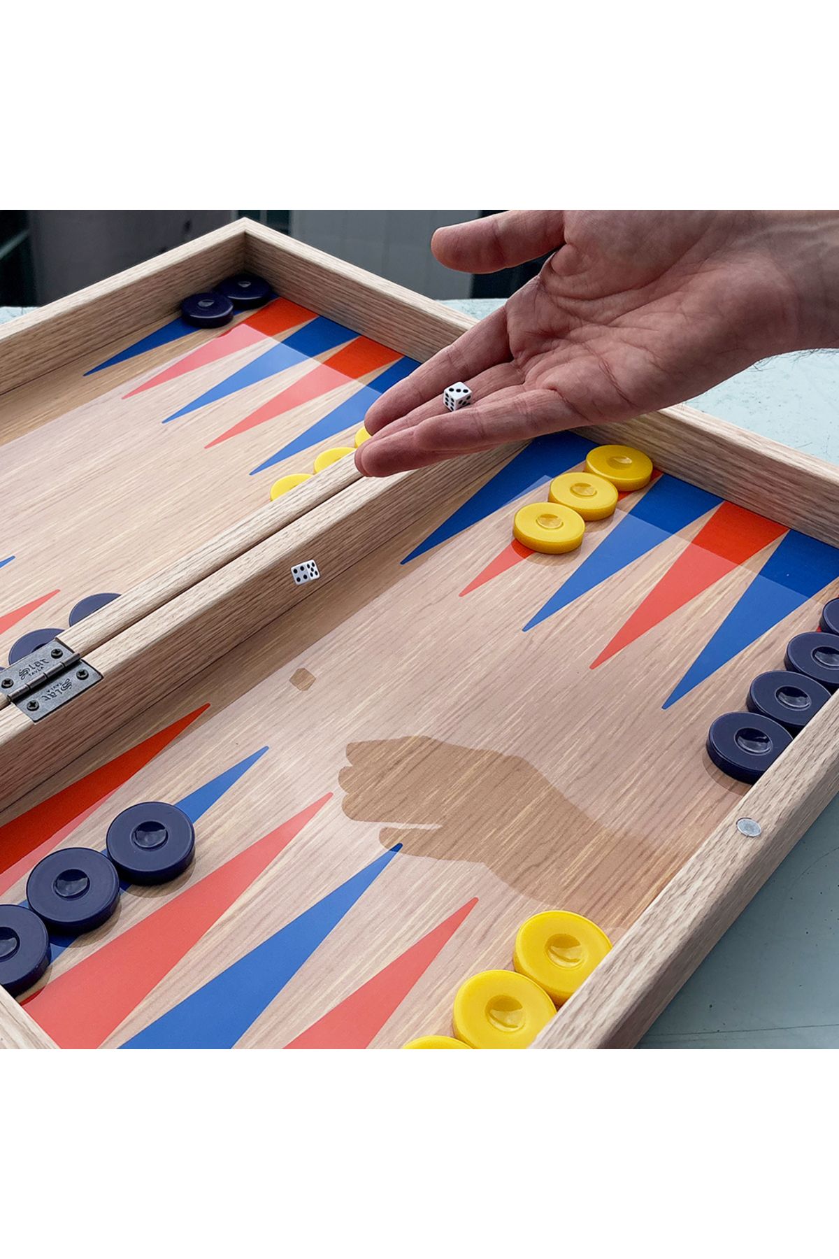 Biggdesign-Happy Backgammon، أرضية مضادة للخدش، علبة MDF مغناطيسية، طبقة مطلية مصقولة 6