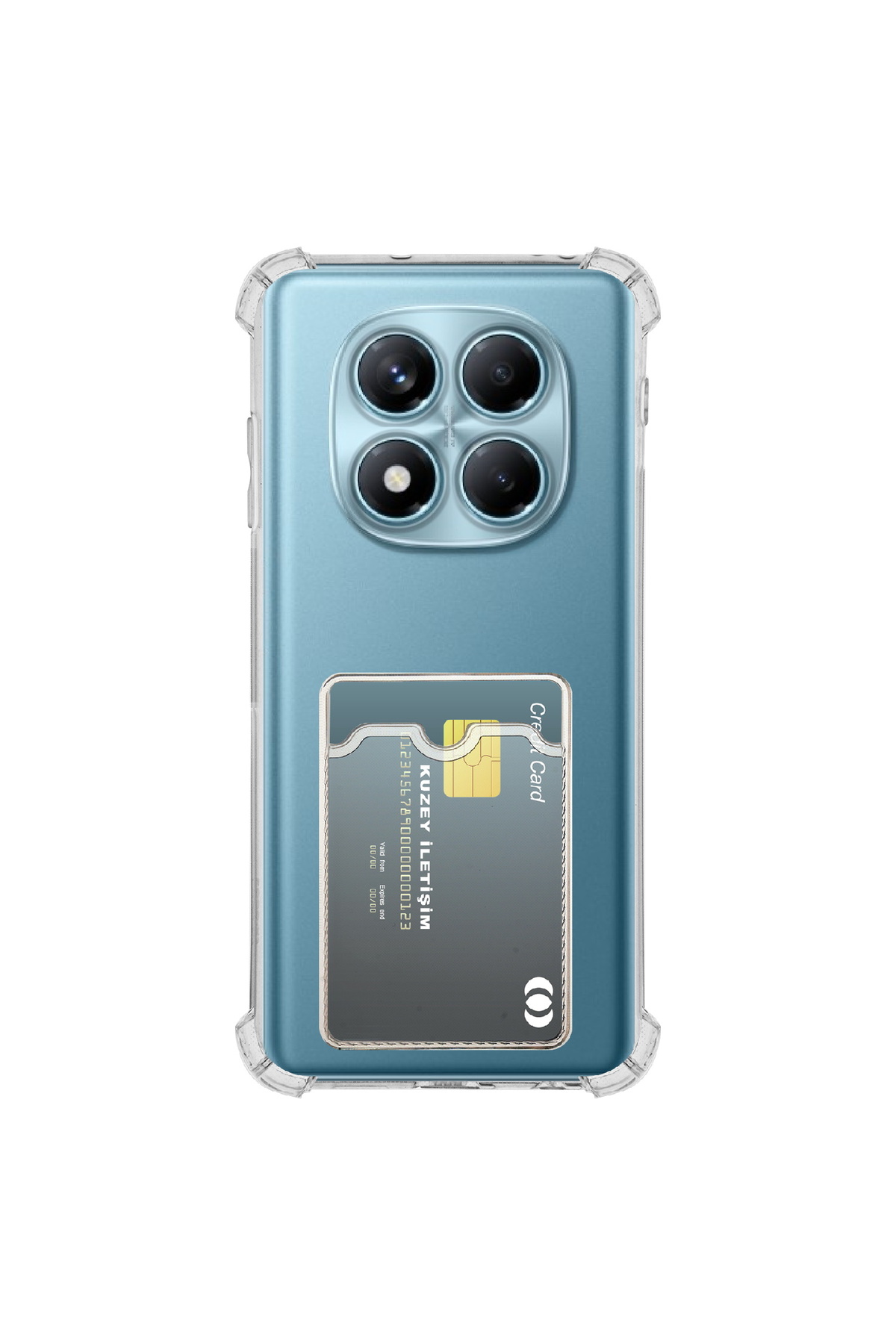 Xiaomi Redmi Note 14 Pro 5G Kapak ile Uyumlu Kartlıklı Darbe Emici Özellikli Şeffaf Silikon Kılıf