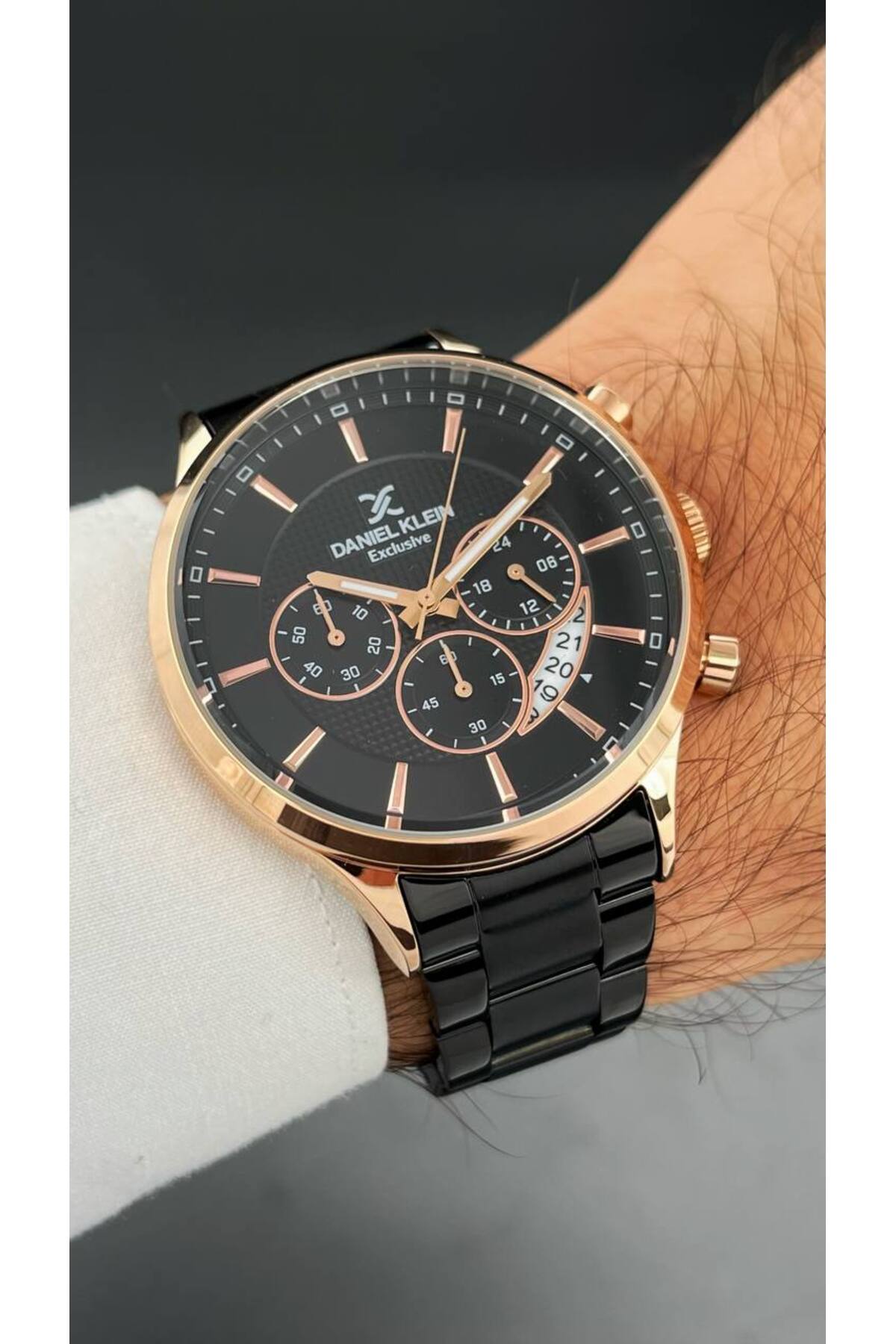 Daniel Klein Exclusive Siyah Renk Erkek Kol Saati Çelik Kordon 3 ATM Su Geçirmezlik