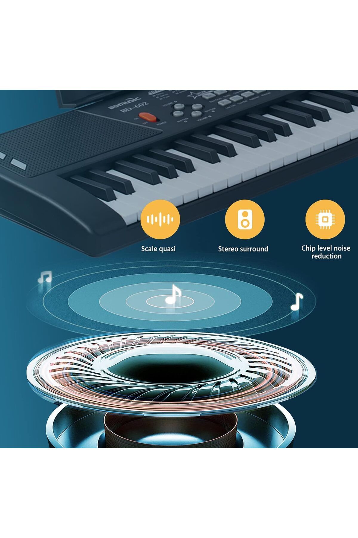 N2Y-UIOTYO 61 Keys Piano Keyboard, Keyboard Piano for Beginners, Portable Piano Keyboard with Built-in D 7