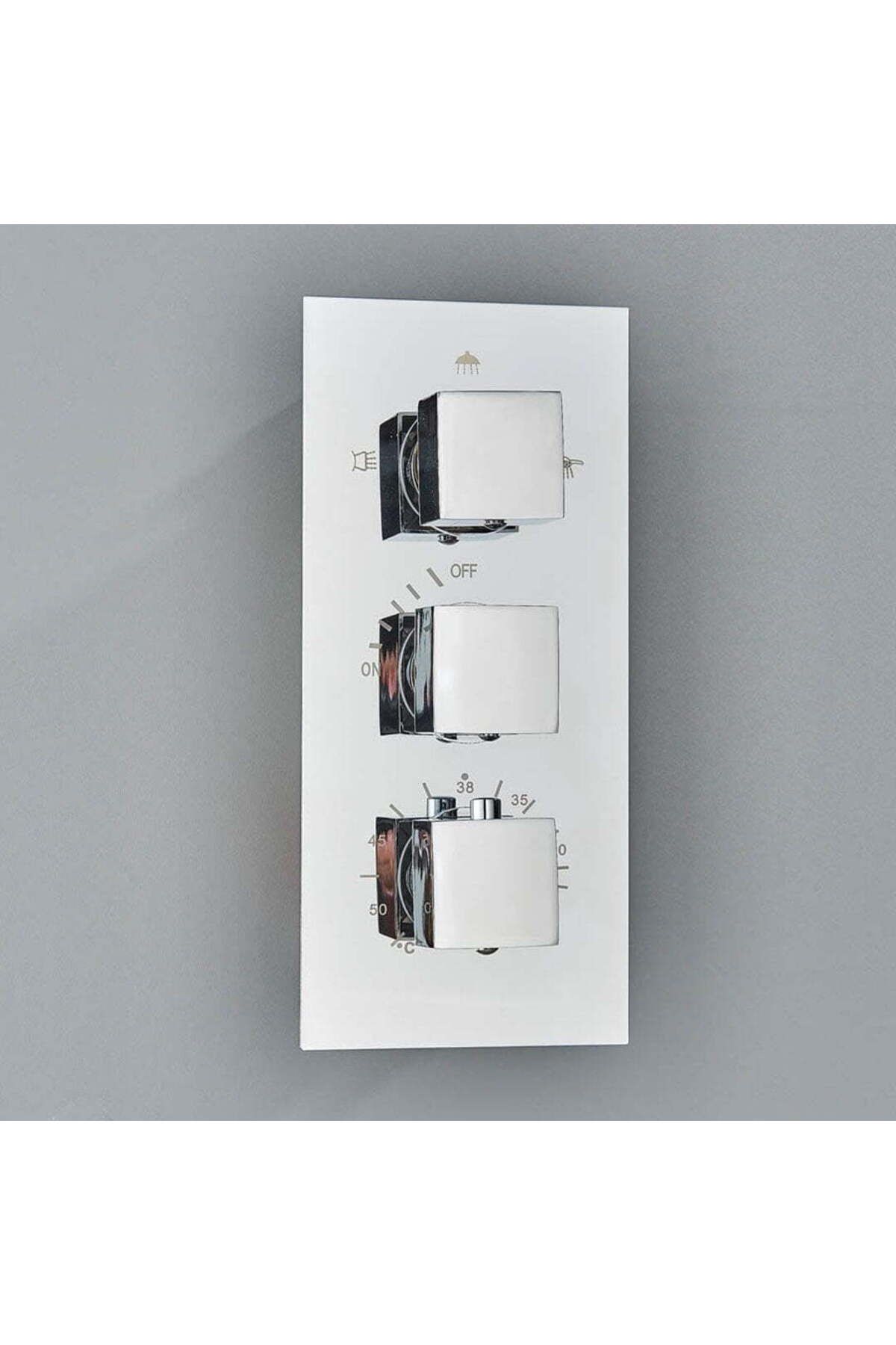 CasaVie-Set de dus cu para tip cascada, cu termostat, argintiu lucios, 3 funtii de curgere a apei, cod 1240 5
