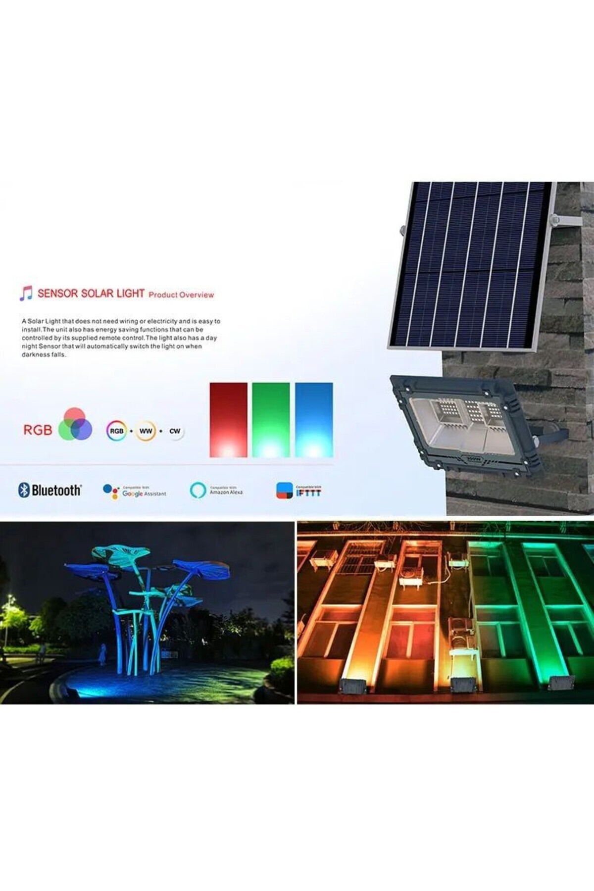 Tescomak-Solar RGB LED projector, with speaker and control via app and remote control 60W 6
