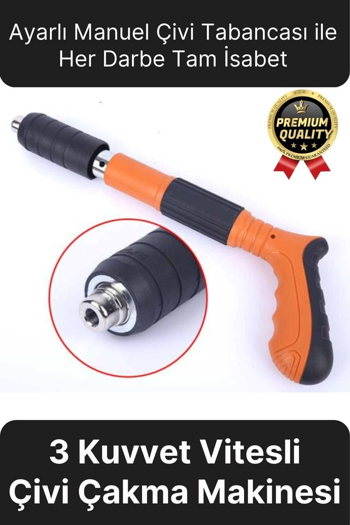 Svein Profesyonel Güç Yaylı Sistemli 3 Kuvvet Vites Ses Çıkarmaz Ayarlı Manuel Çivi Çakma Makinesi