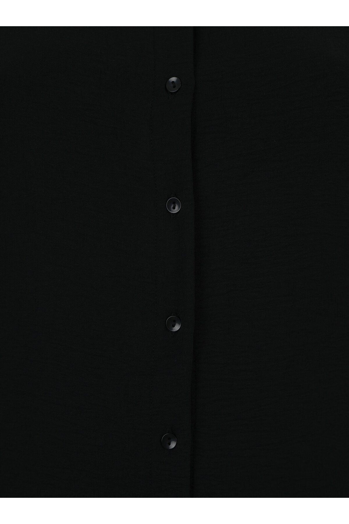 ALİA-Rochie Plus Size Button Thru cu talie elastică - Negru - Alia 3