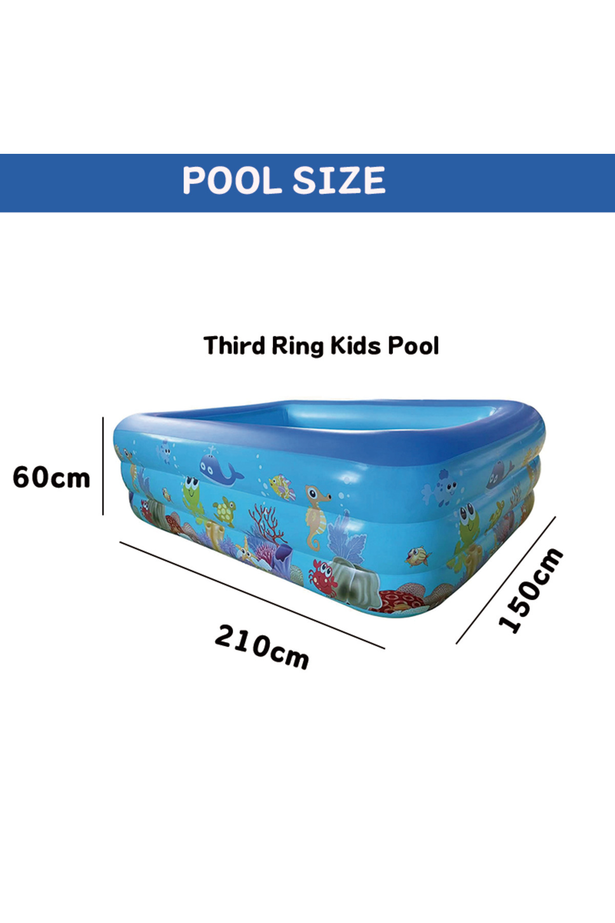OEM-Inflatable Pool for Children, With Soft Floor, Rectangular, Resistant PVCSize 210 X 150 X 60 Cm 8