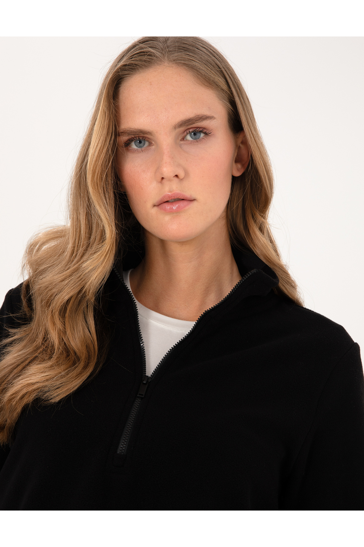 Pierre Cardin  Siyah Comfort Fit Fermuarlı Polar Sweatshirt 50316333-VR046 - Görsel 2