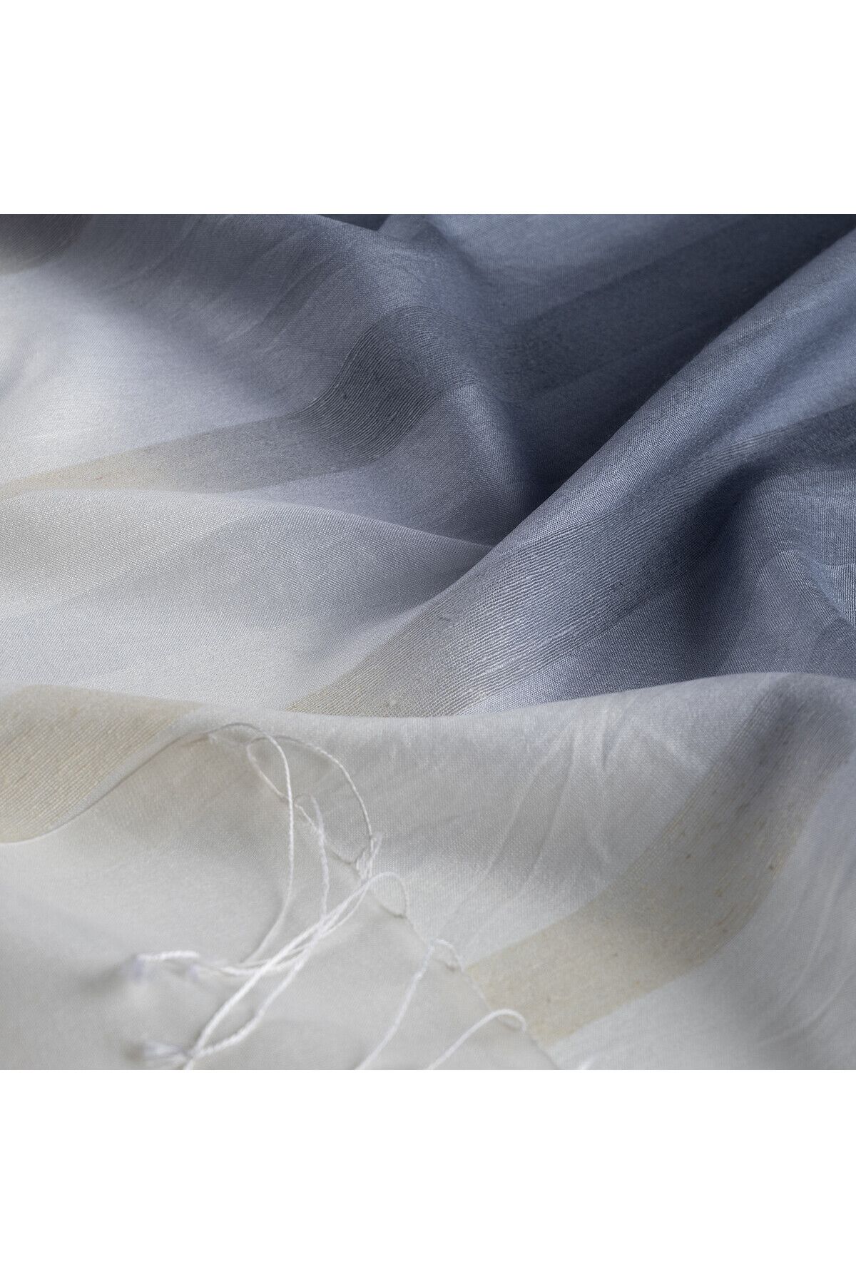 ipekevi-Smoked White Mono Shutter Gradient Silk Shawl 3