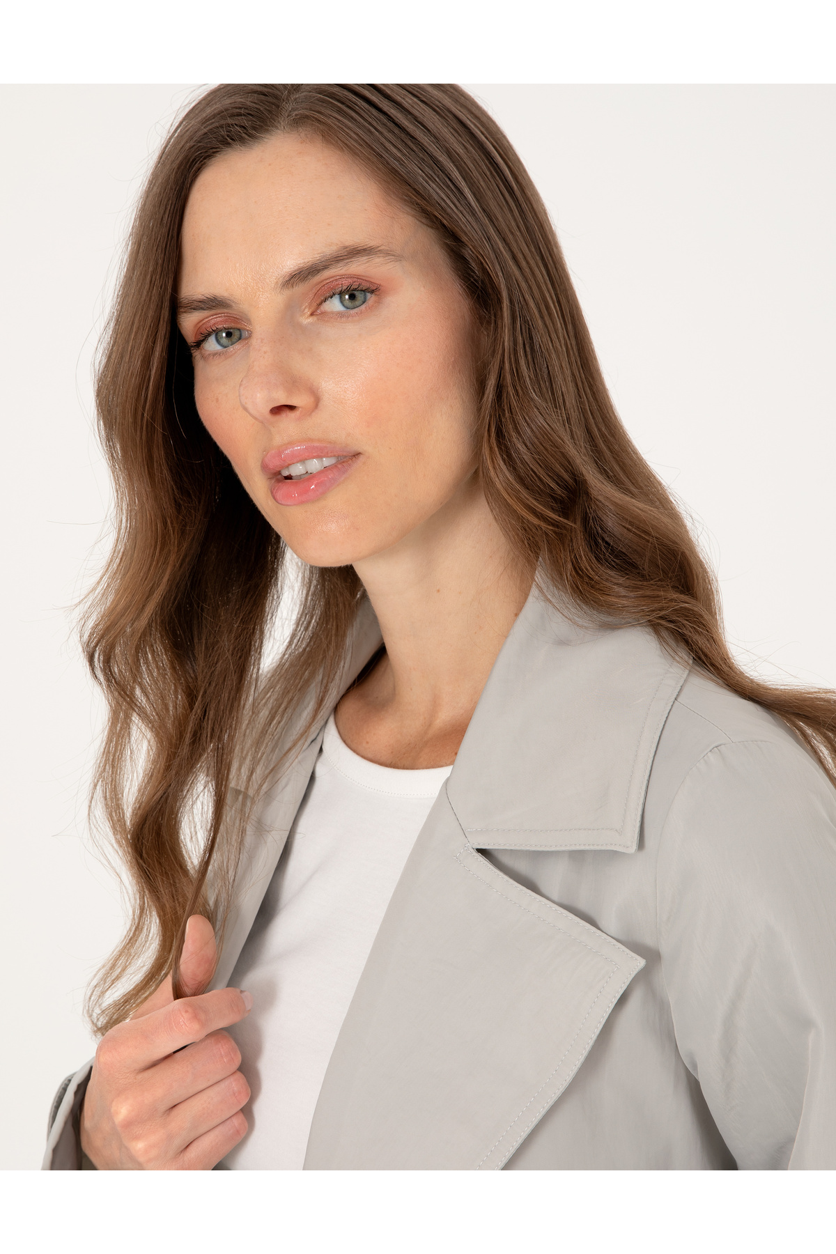 Pierre Cardin Gri Regular Fit Trençkot 50300847-VR024 görsel 2