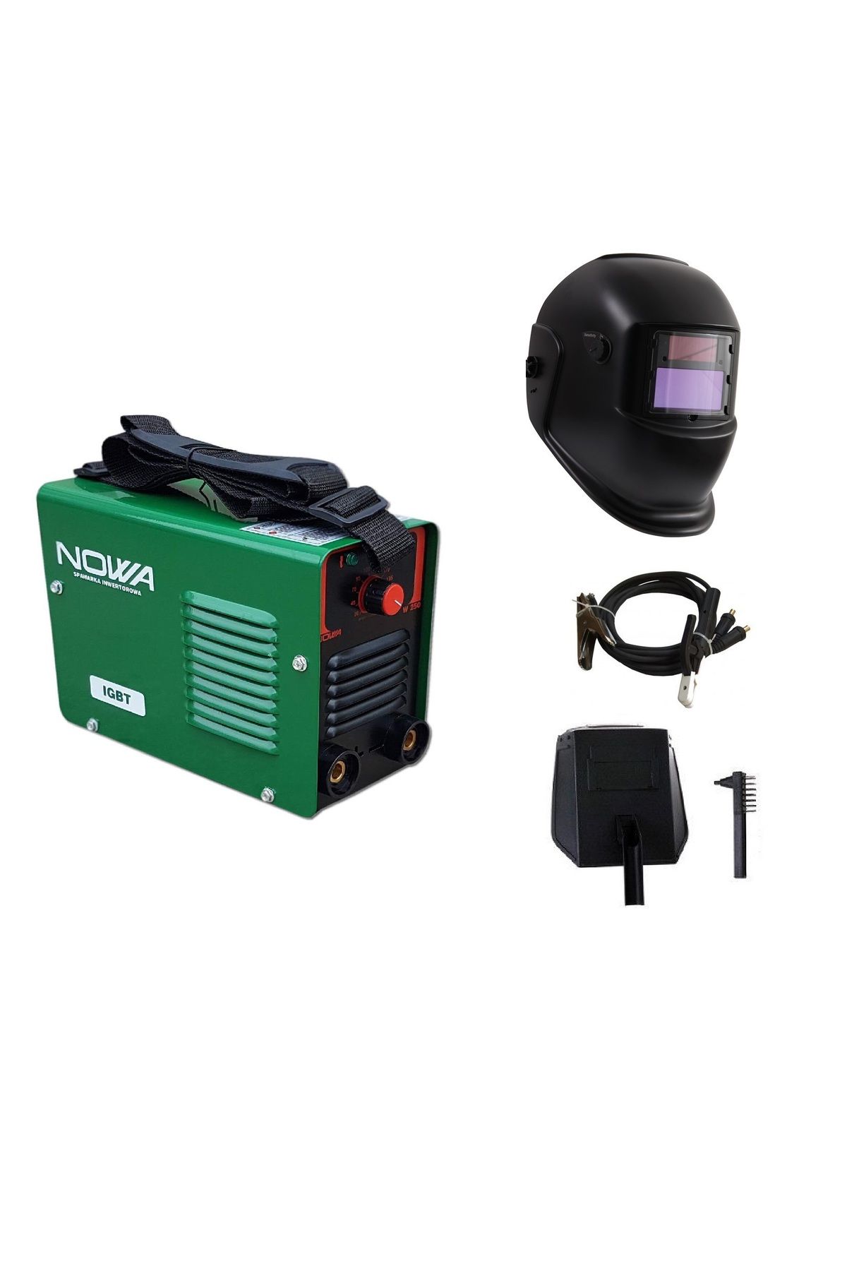 NOWA-Set Invertor sudura MMA 250 A, accesorii incluse, electrozi 1.5-5 mm +Masca de sudura heliomata 3