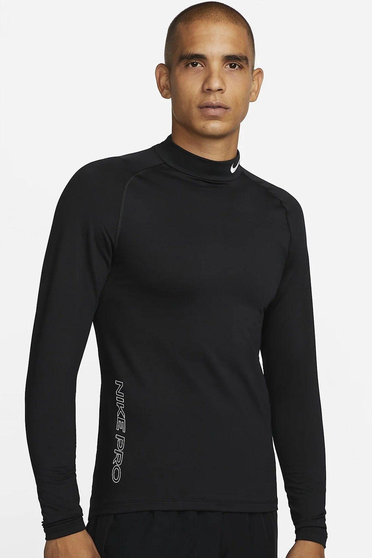 Nike-Dri Fit Performance Warm Mock Slim Fit Φούτερ Ανδρικό φούτερ προπόνησης για τρέξιμο μαύρο 1