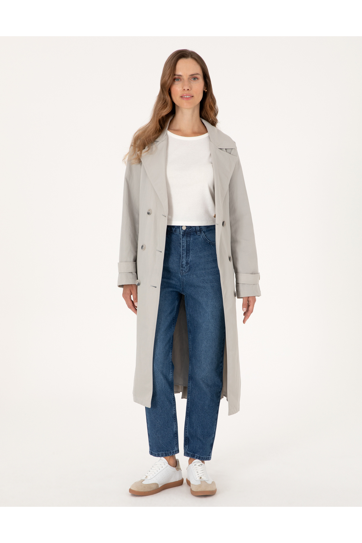 Pierre Cardin Gri Regular Fit Trençkot 50300847-VR024