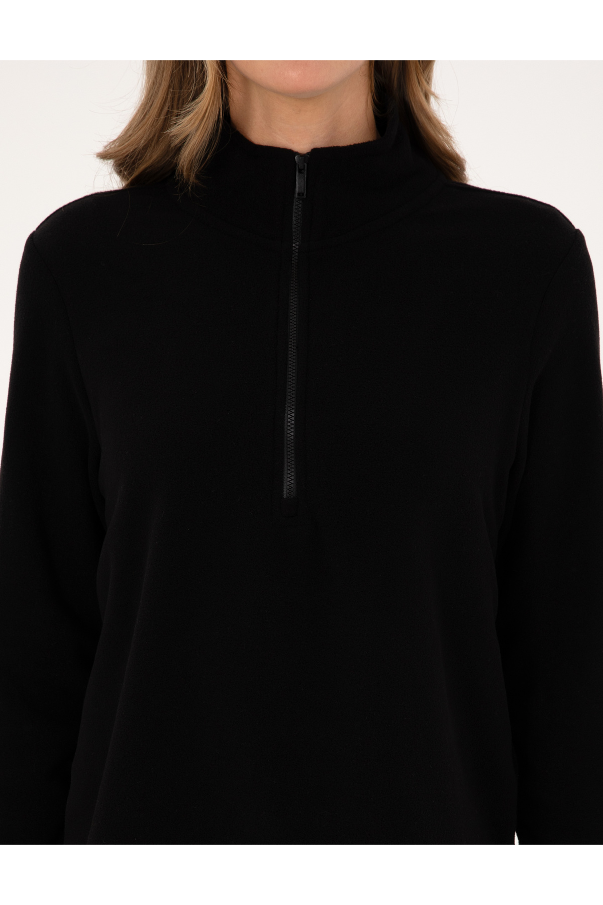 Pierre Cardin  Siyah Comfort Fit Fermuarlı Polar Sweatshirt 50316333-VR046 - Görsel 6