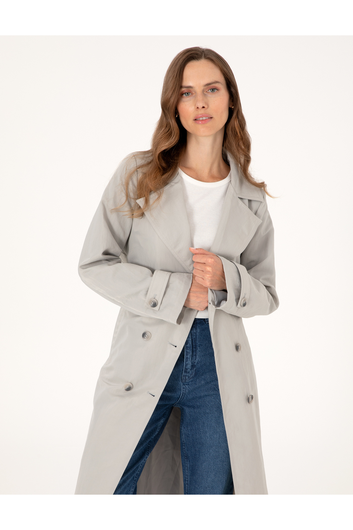 Pierre Cardin Gri Regular Fit Trençkot 50300847-VR024 görsel 3