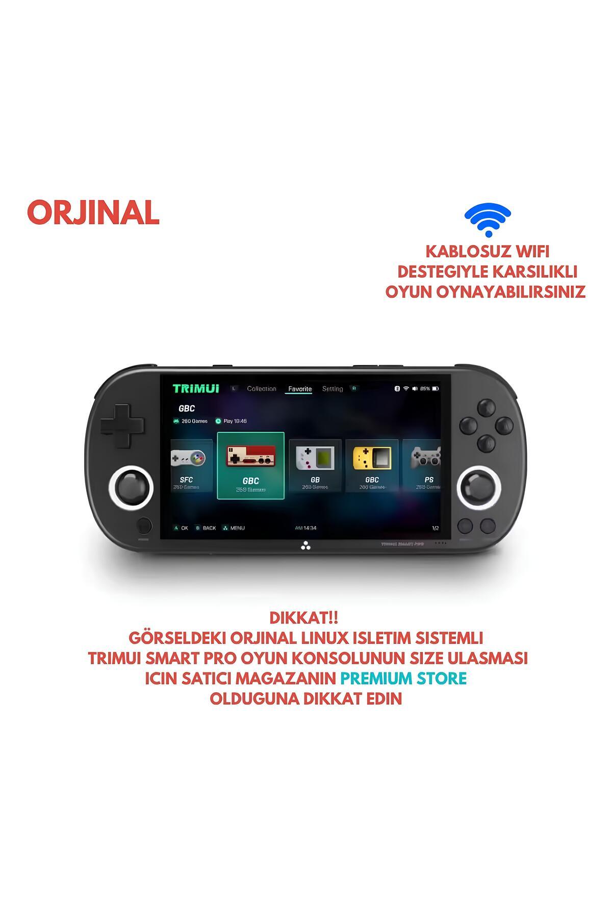 Prest Trimui Smart Pro Oyun Konsolu El Atarisi Rgb Joystick 128 Gb Hafıza 13.463 Oyun 4.96 Inch Ips Ekran