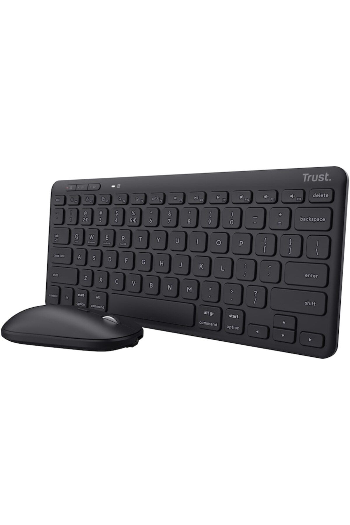 Trust-Kit Keyboard + Mouse Wireless/Bluetooth, LYRA, Multi-Device, US Layout 2