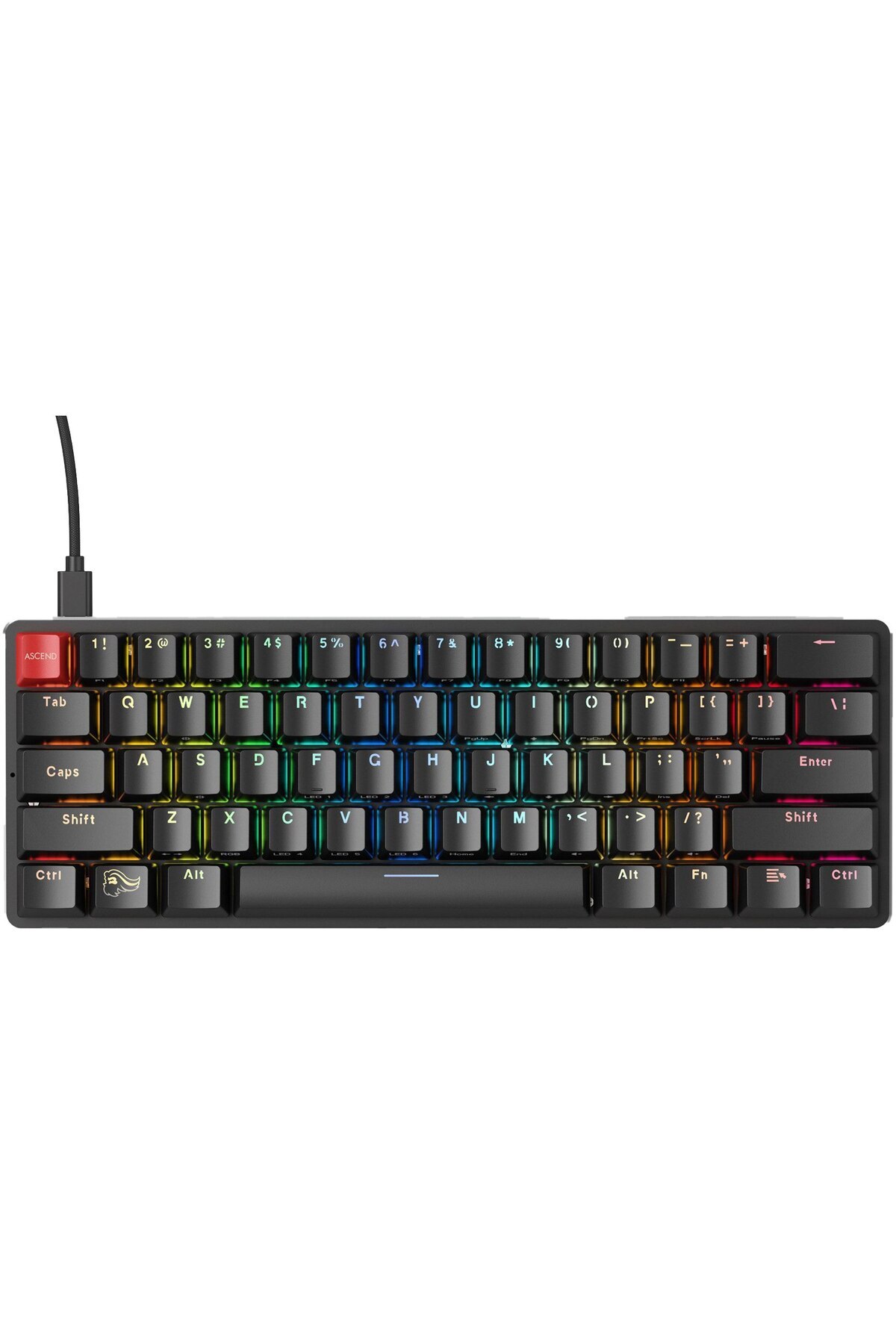Glorious-Gaming Mechanical Keyboard GMMK Compact, RGB lighting, Gateron Brown switches, US Layout, B 4