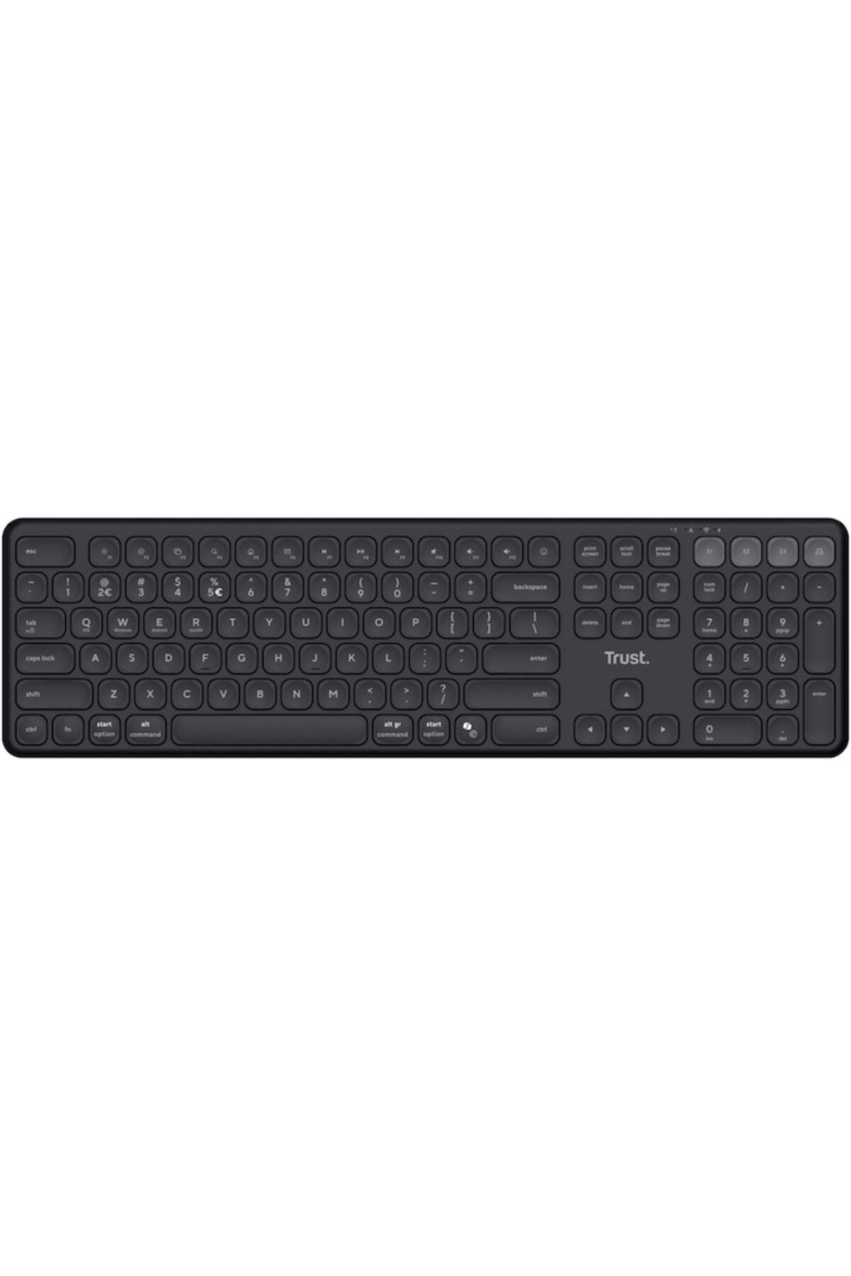 Trust-Tastatură wireless VAIYA MULTIDEVICE, RF 2.4GHz, Bluetooth, USB-C, Layout SUA, Negru 3