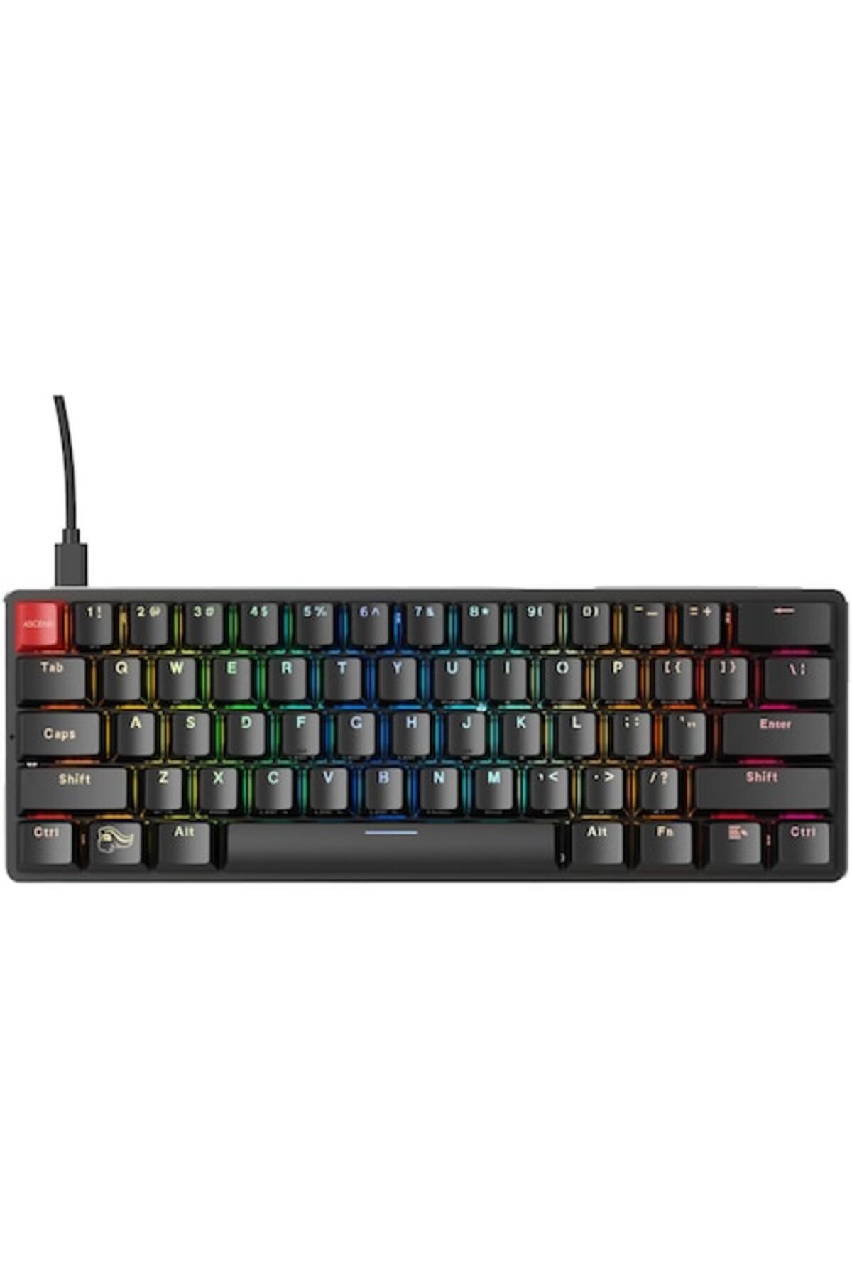 Glorious-Gaming Mechanical Keyboard GMMK Compact, RGB lighting, Gateron Brown switches, US Layout, B 1