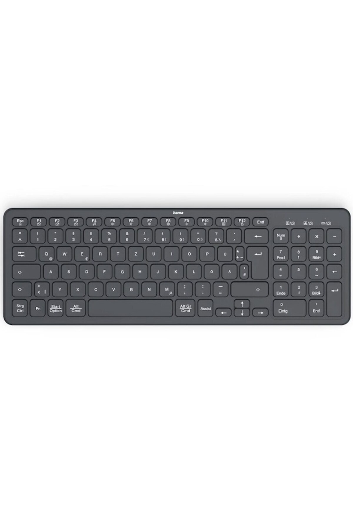 Hama-Wireless Keyboard WK-300, Multi-Device, Radio+Bluetooth, Black 2