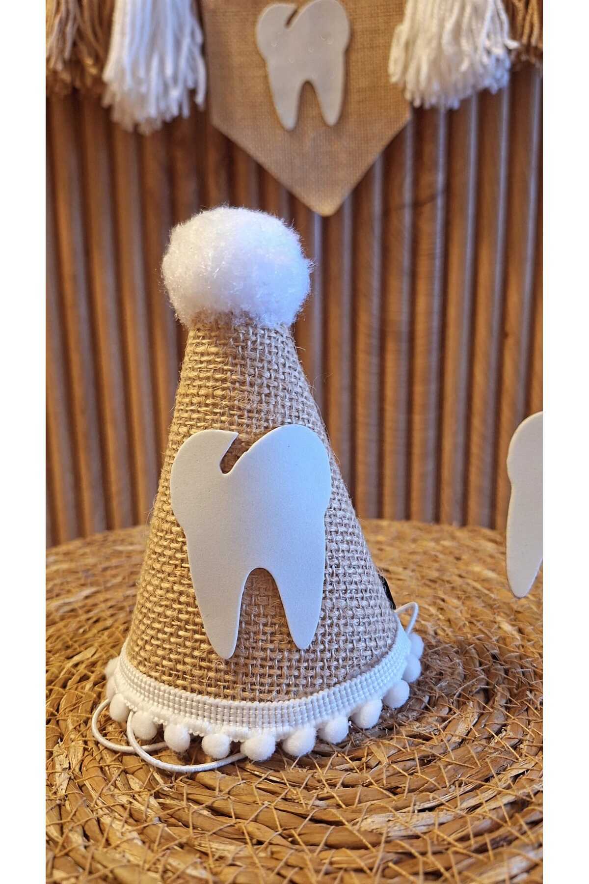 asöy-My Tooth Came Out Hat Καρεκλάκι Τοίχου Σημαιάκι Blue Tooth Party Σετ 3 Σημαιάκι My First Tooth Came Out 3