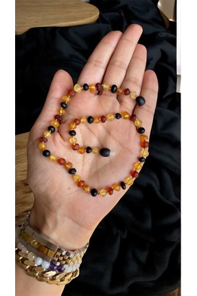 Kehribarkolyecimm Mat multicolor damla kehribar kolye