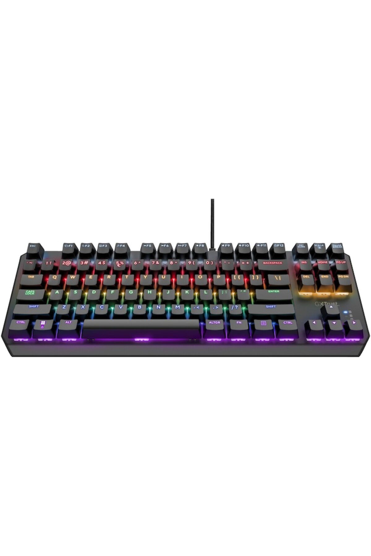 Trust-Tastatură mecanică de gaming TKL GXT834 CALLAZ, iluminare Rainbow, comutator Outemu roșu, cablu de 1,8 m 3