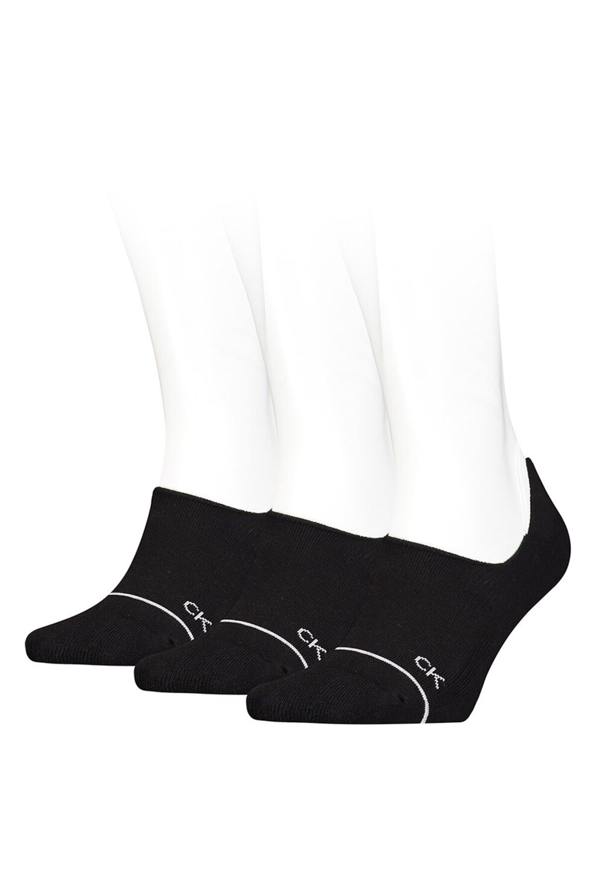 Calvin Klein-, Set of very short socks with monogram pattern - 3 pairs, Black, One Size 4