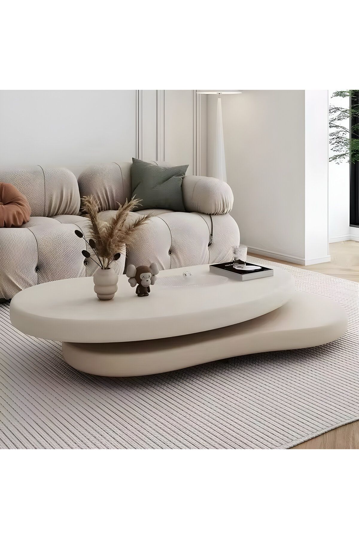 ket furniture-كريم لايرس طاولة رئيسية مكونة من طبقتين متحركتين.أنيقة للمجلس بتصميم عصري , 2