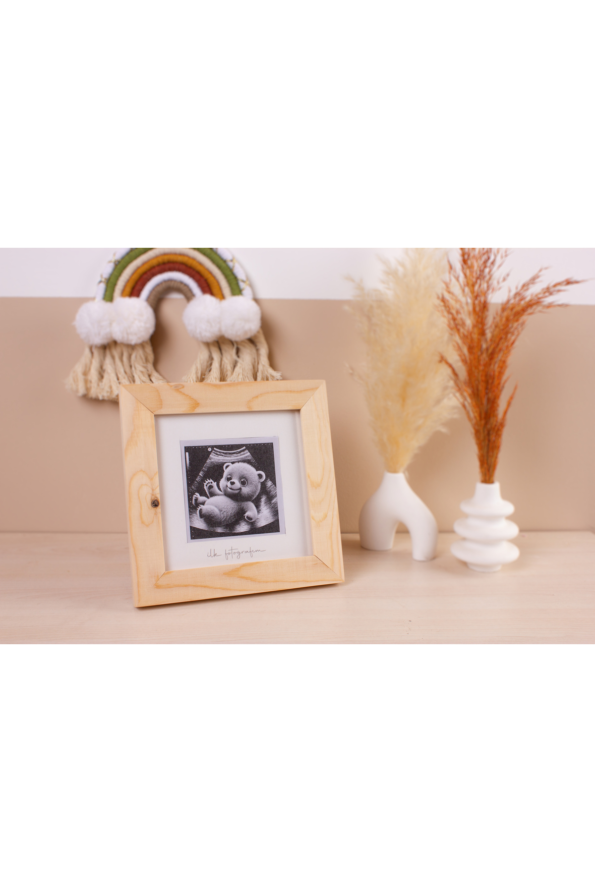 AVANGART ATÖLYE Ahşap - İlk Fotoğrafım Ultrason Anı Hediyelik Çerçeve- Kalın Profil fotoğrafı 2 (önizleme)