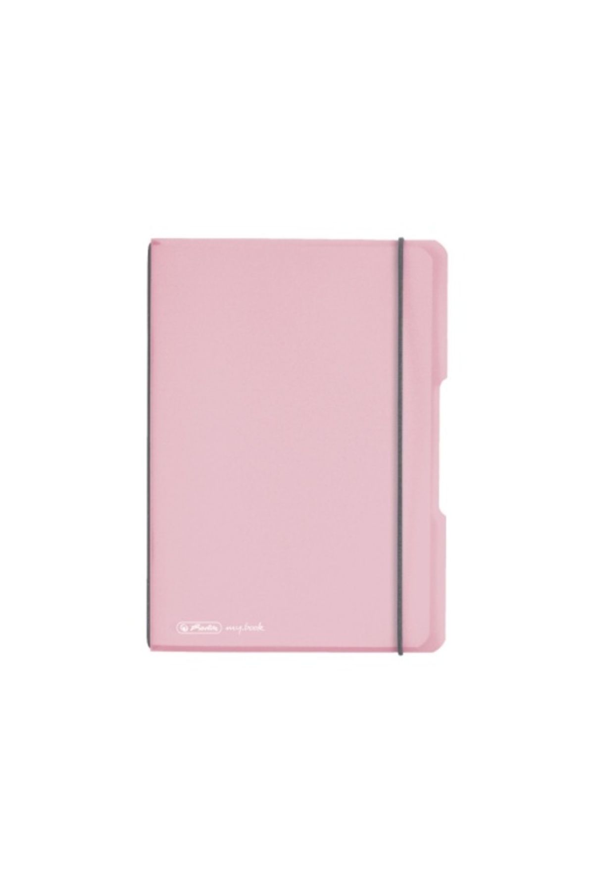 Herlitz-Caiet My.book Flex A5, culoare roz transparent, material PP, 40 de coli, format liniat, bandă elastică 1