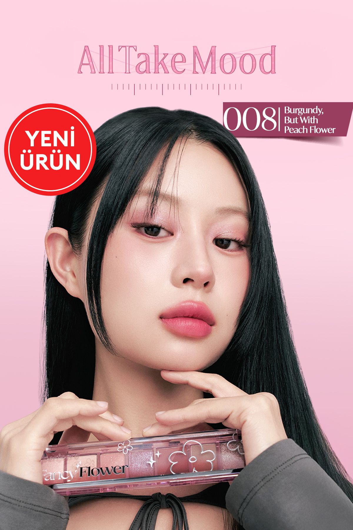 PERIPERA-Matte, Shimmer, Glitter Intense Pigmented Shadow Palette All Take Mood Palette 008 Burgundy but with 1