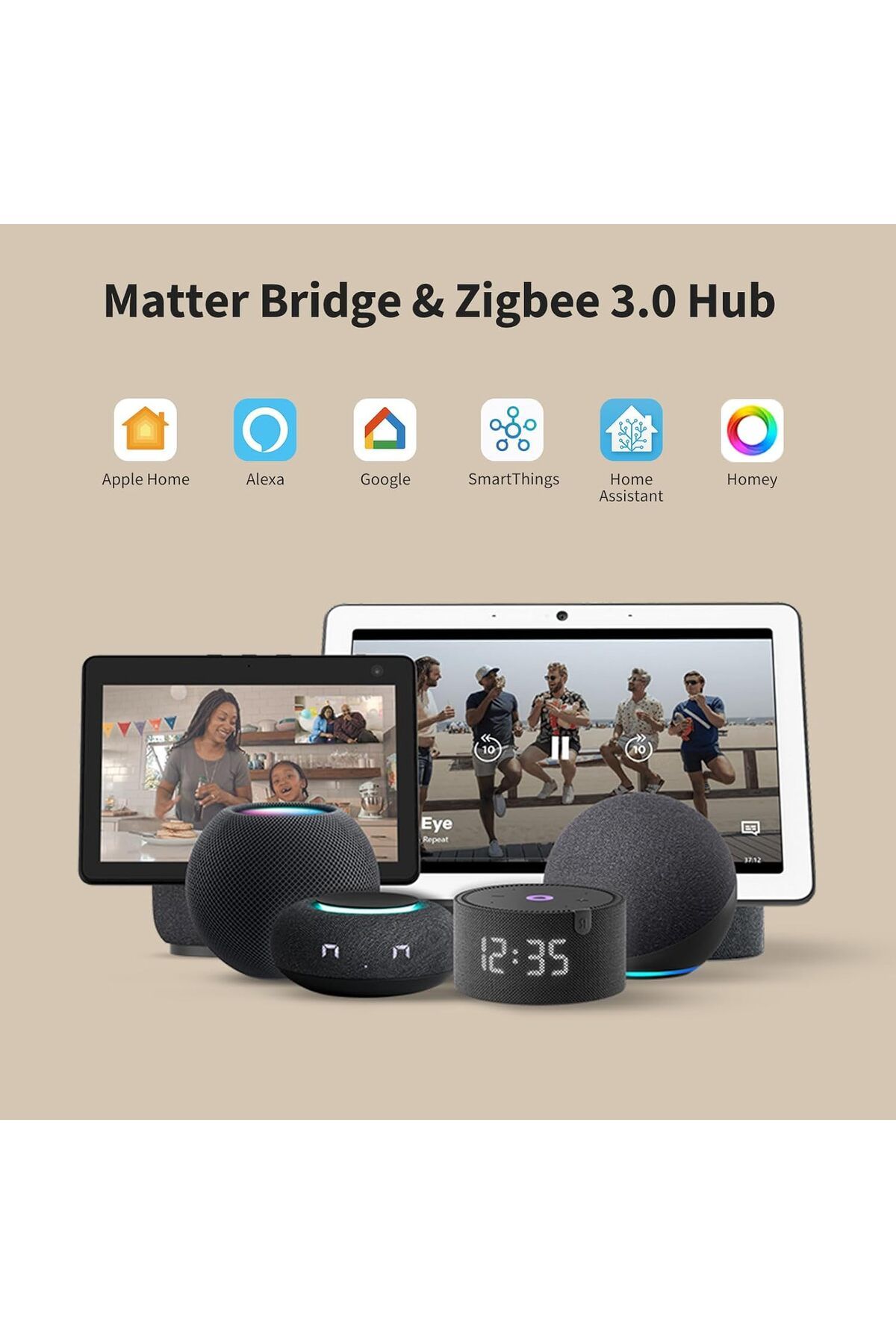 Aqara-Panel Hub S1 Plus Smart Control Panel, 6.9-Inch Touchscreen, Matter Bridge and Zigbee 3.0 Hub, 7