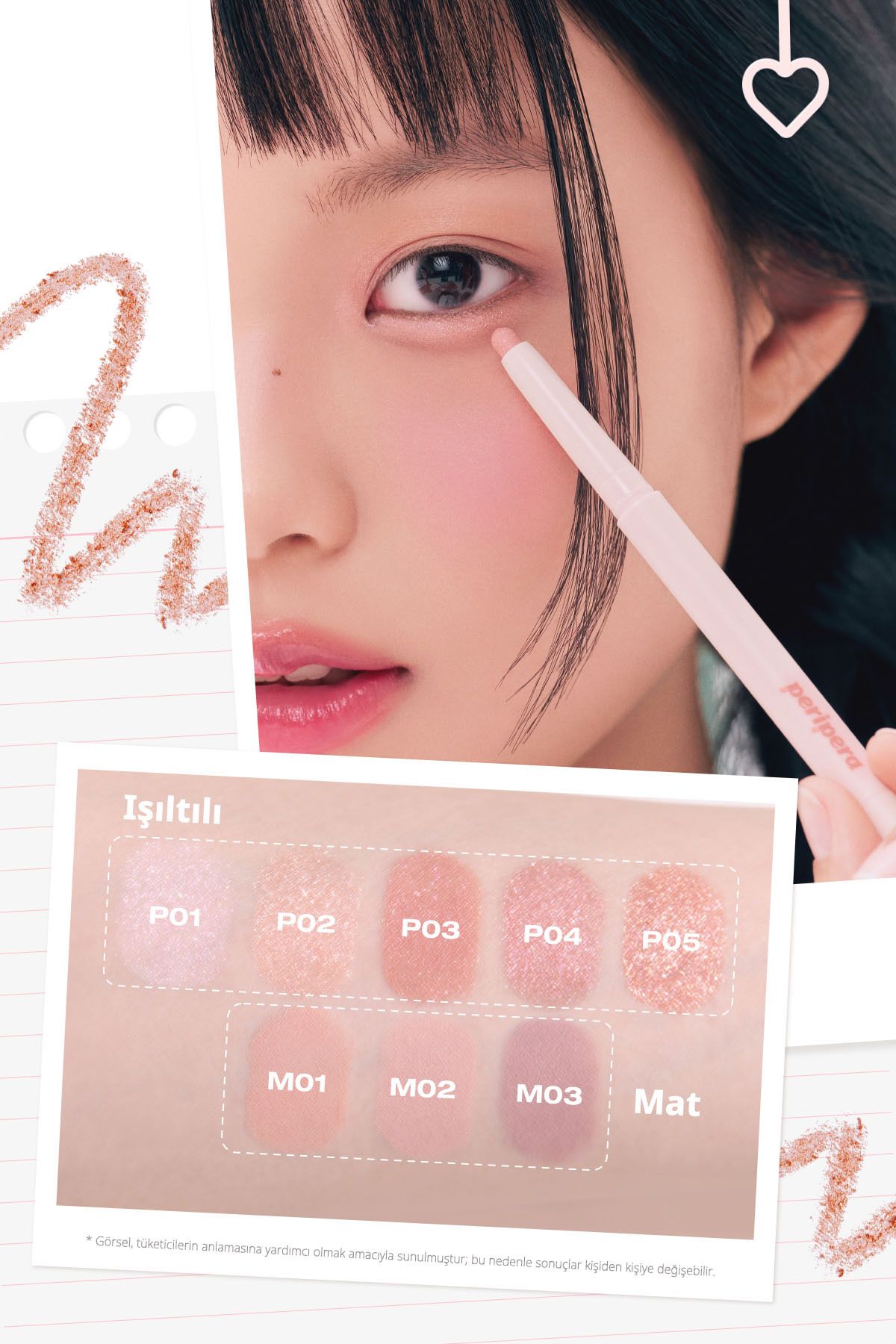 PERIPERA-Easily Applied Pen Without Clumping Far Mood in Shade Eye Stick (M02 Rosy Nation) 6